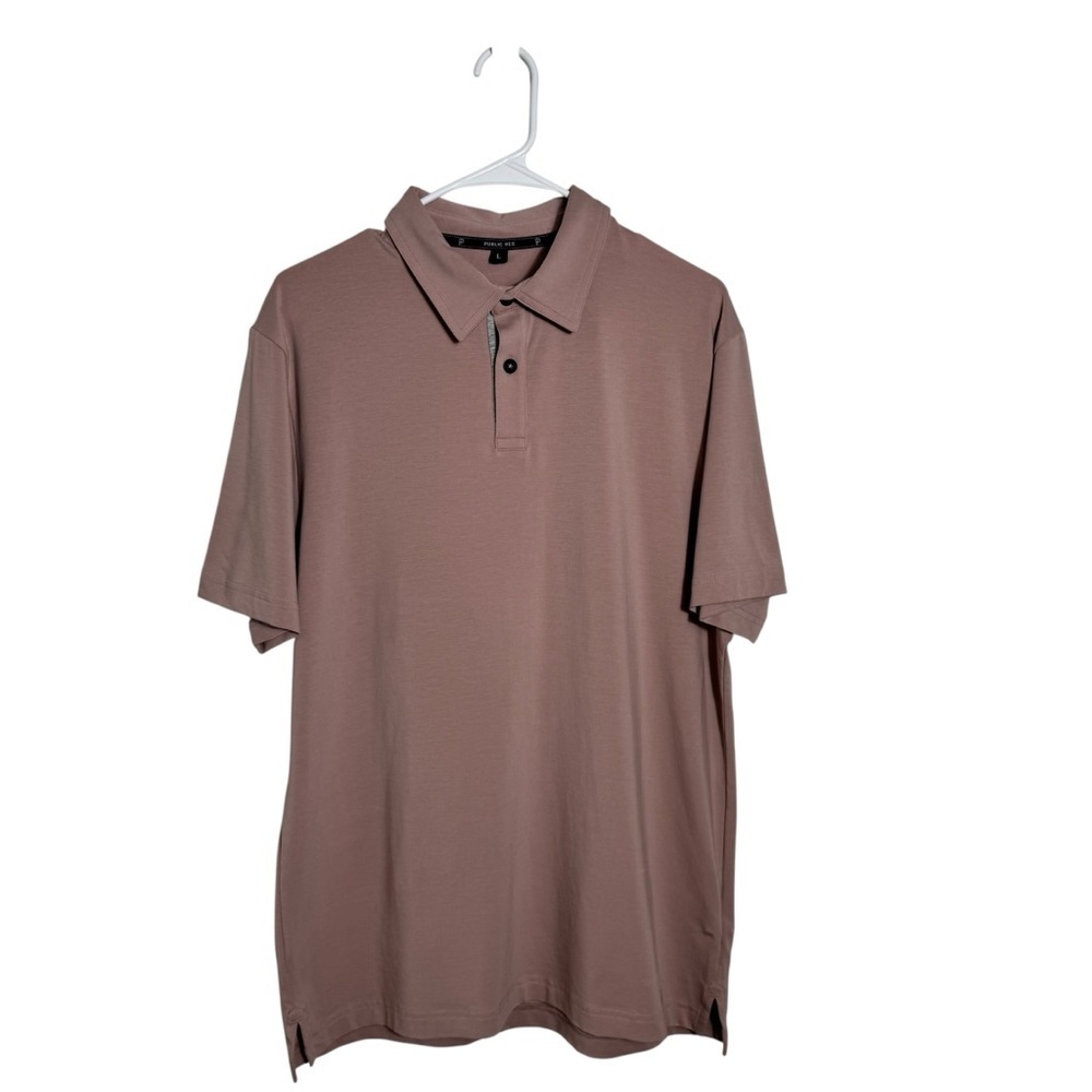 Public Rec Go-To-Polo Shirt Pink Performance Polo Men’s LG Stretch Office Casual